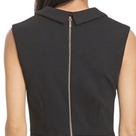 LOFT Dress Black Drape Neck Sheat Sleeveless Pockets Career Women's Size 2P - Picture 8 of 10